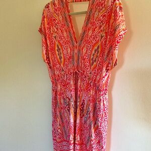 HaleBob matte jersey dress/swim cover-up sz L
